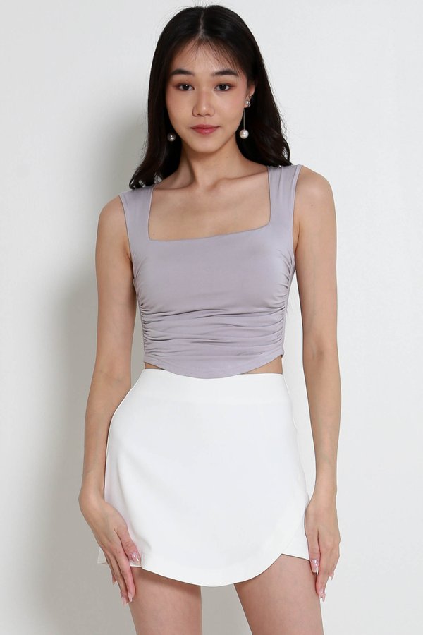 Raelynn Curve Hem Top (Lilac Grey) Raelynn Curve Hem Top (Lilac Grey)