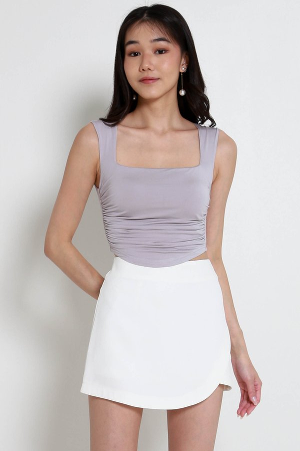 Raelynn Curve Hem Top (Lilac Grey) Raelynn Curve Hem Top (Lilac Grey)