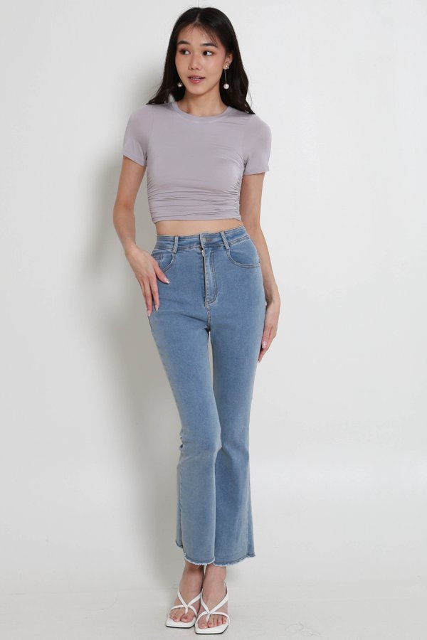 Gordia Ruched Tee (Lilac Grey)
