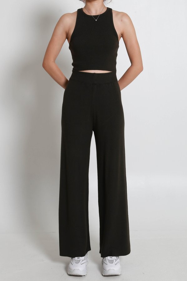 [REGULAR-MID] Fredona Knit 2Pcs Set (Dark Olive)