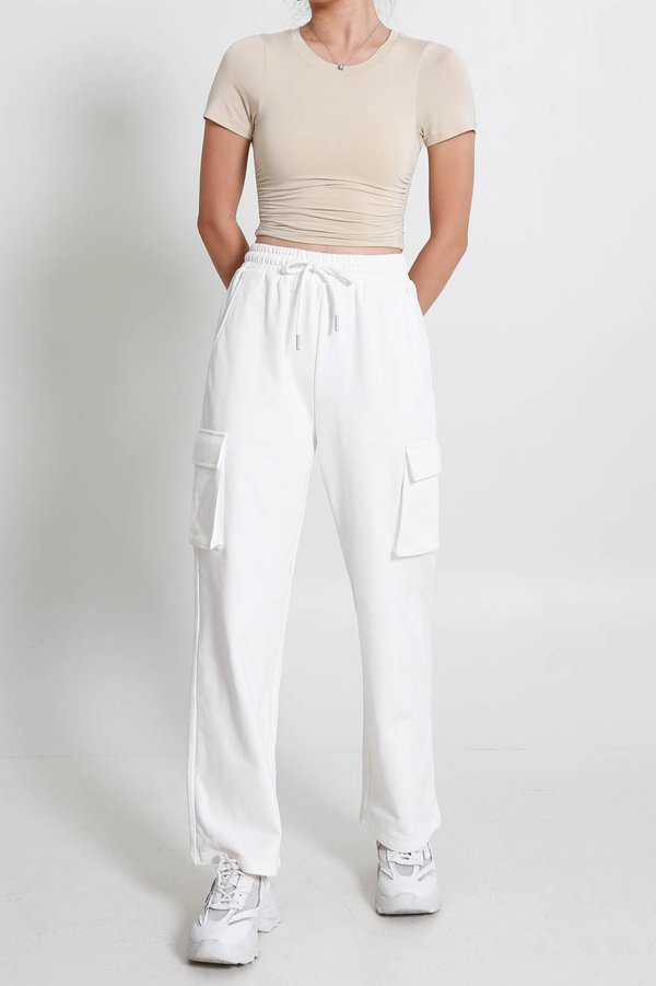 Tessie Cargo Joggers (White)