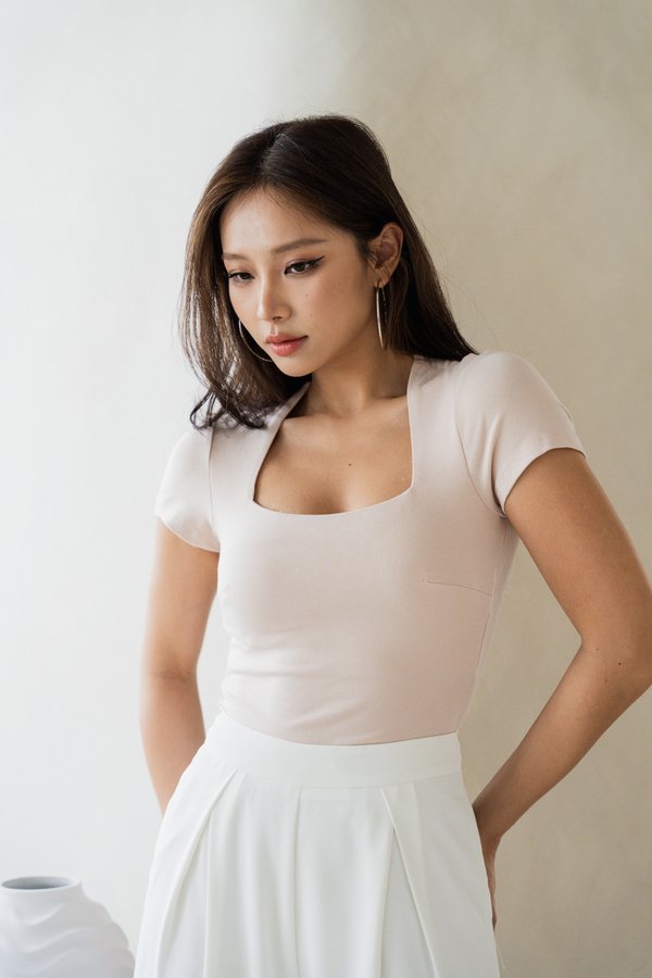 *Lite* [REGULAR] Lyla Queen Anne Top (Soft Nude)