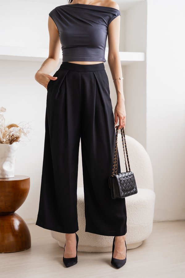 Neve Pleated Pants (Black)