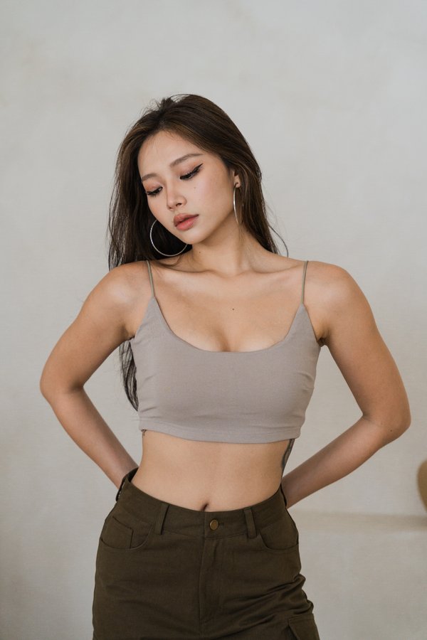 *Lite* [CROPPED] Liv Basic Cami Top (Earl Grey)