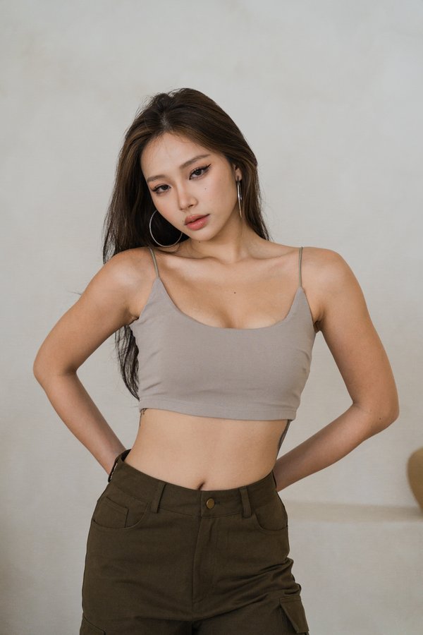 *Lite* [CROPPED] Liv Basic Cami Top (Earl Grey)