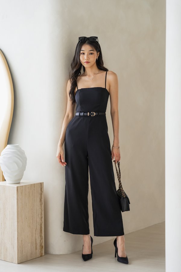 Ivy Belted Jumpsuit (Black)