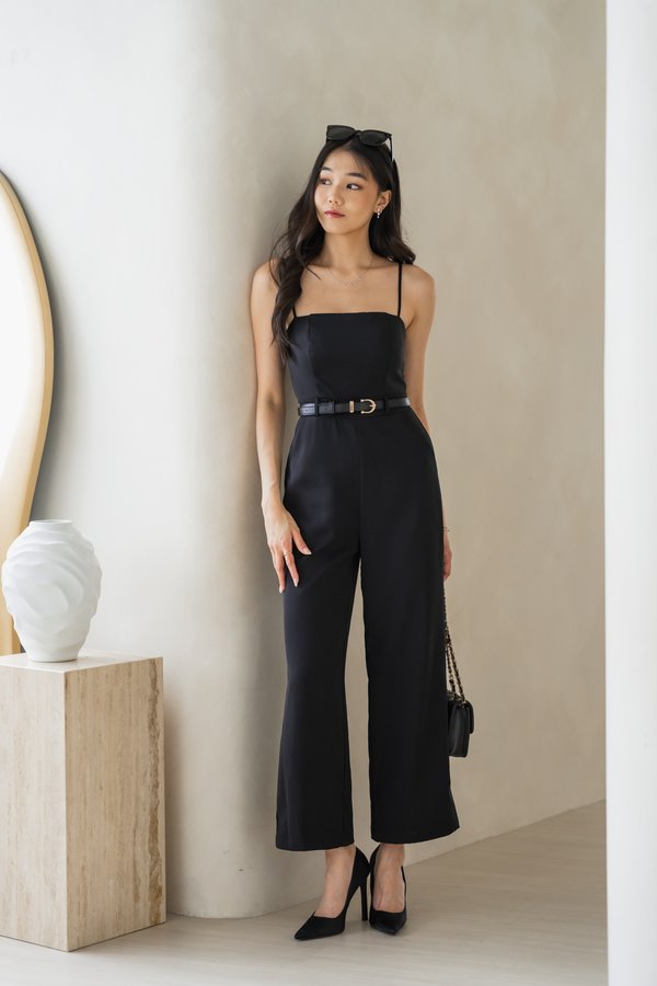 Ivy Belted Jumpsuit (Black)