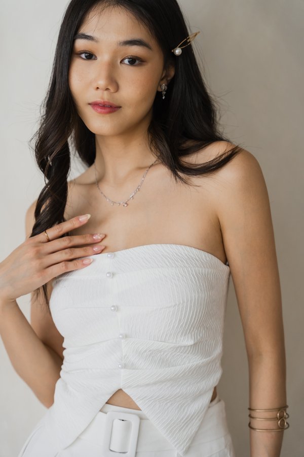 Kallie Pearl Textured Top (White) Kallie Pearl Textured Top (White)