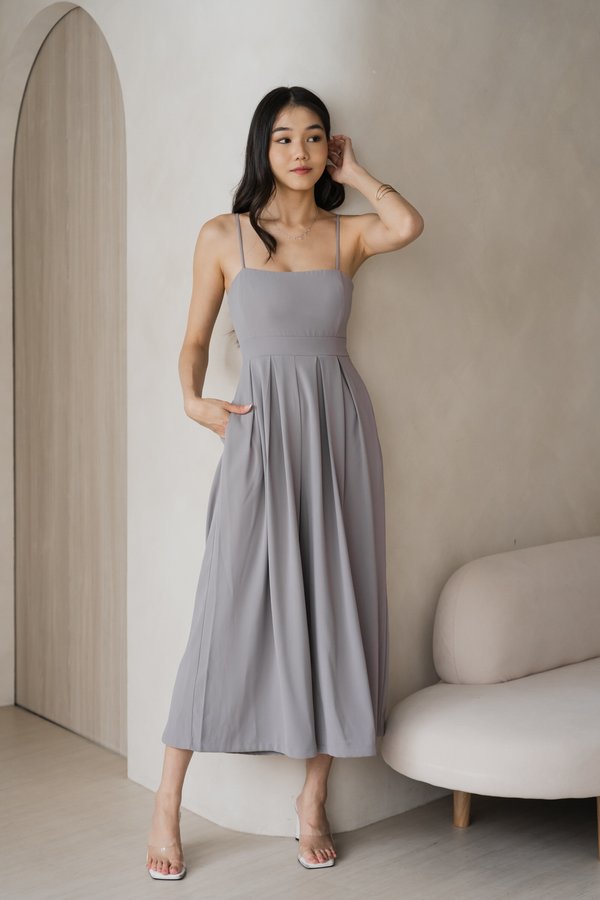 Lazie Pleated Jumpsuit (Stone)