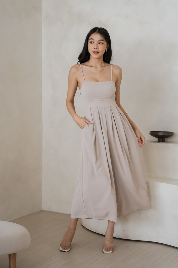 Lazie Pleated Jumpsuit (Bone)