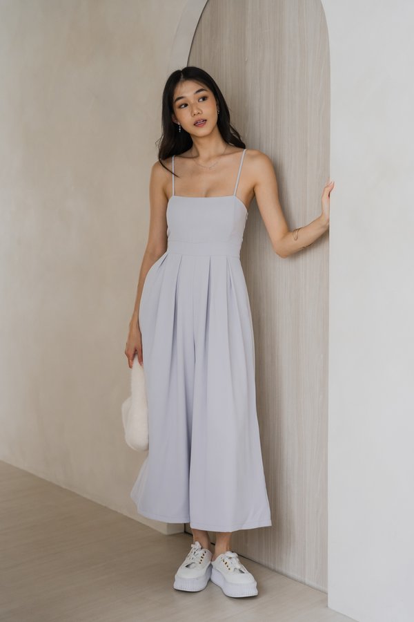 Lazie Pleated Jumpsuit (Ice Grey)