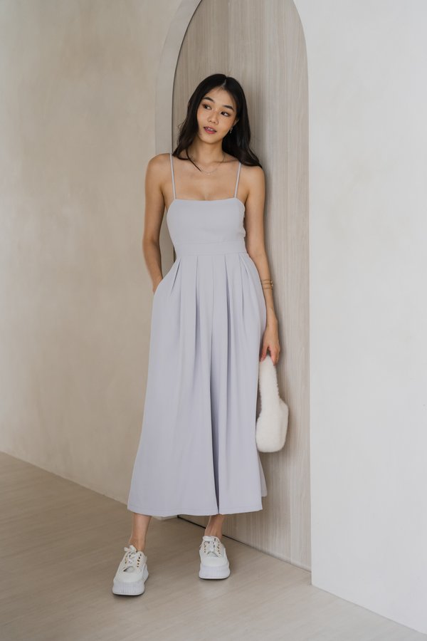 Lazie Pleated Jumpsuit (Ice Grey)