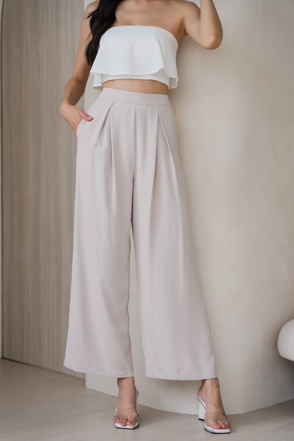 Neve Pleated Pants (Ivory)