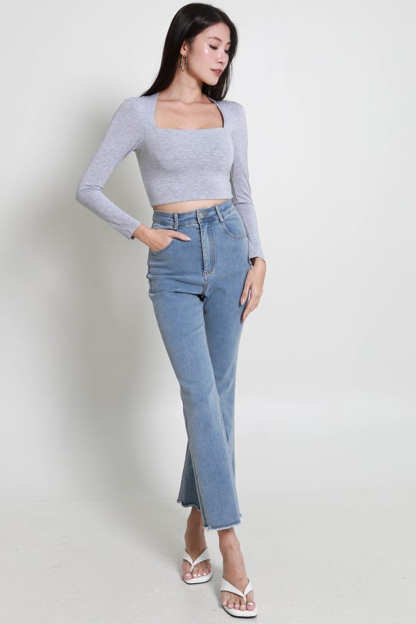 Laila Long Sleeve Top (Heather Grey)