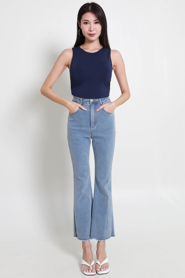 Gia Sleeveless Ruched Top (Navy) Gia Sleeveless Ruched Top (Navy)