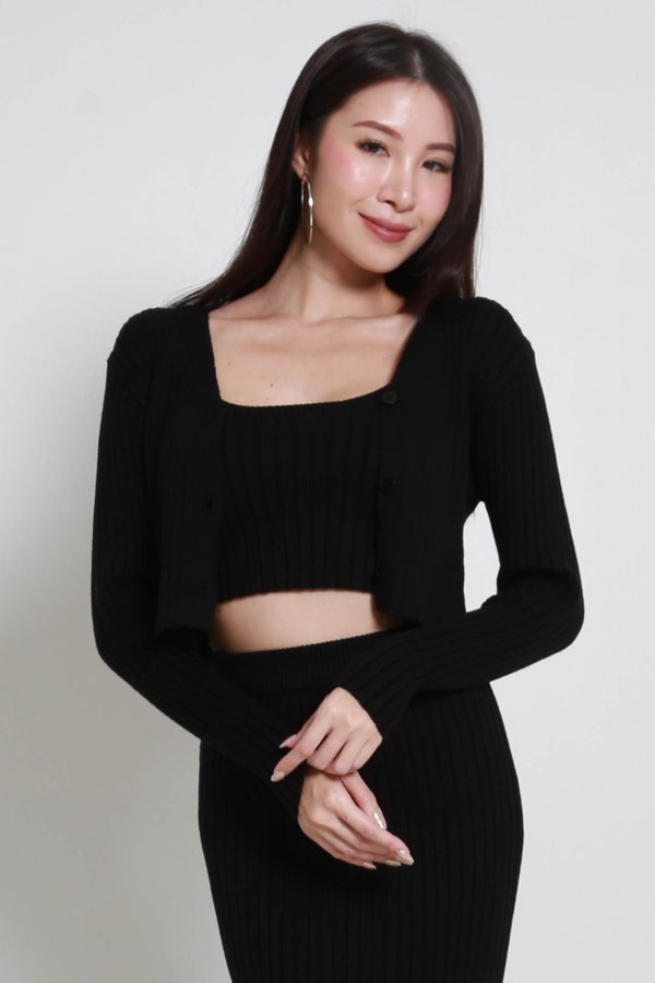April Knit Cardigan (Black)