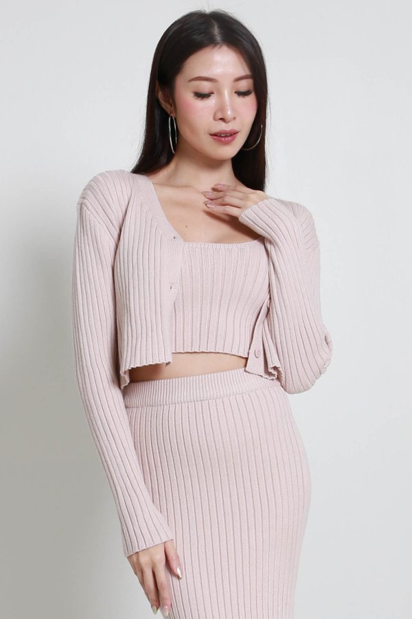 April Knit Cardigan (Soft Pink)