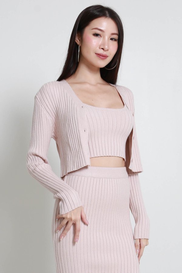 April Knit Cardigan (Soft Pink)