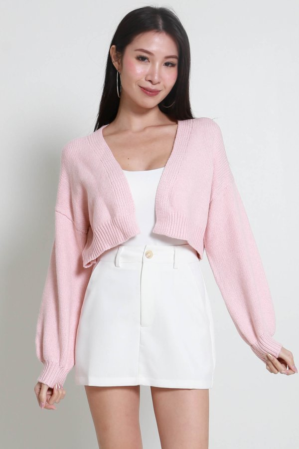 Whitney Puffy Cardigan (Strawberry)