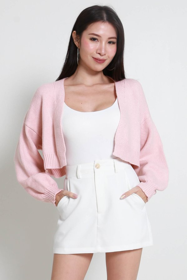 Whitney Puffy Cardigan (Strawberry)
