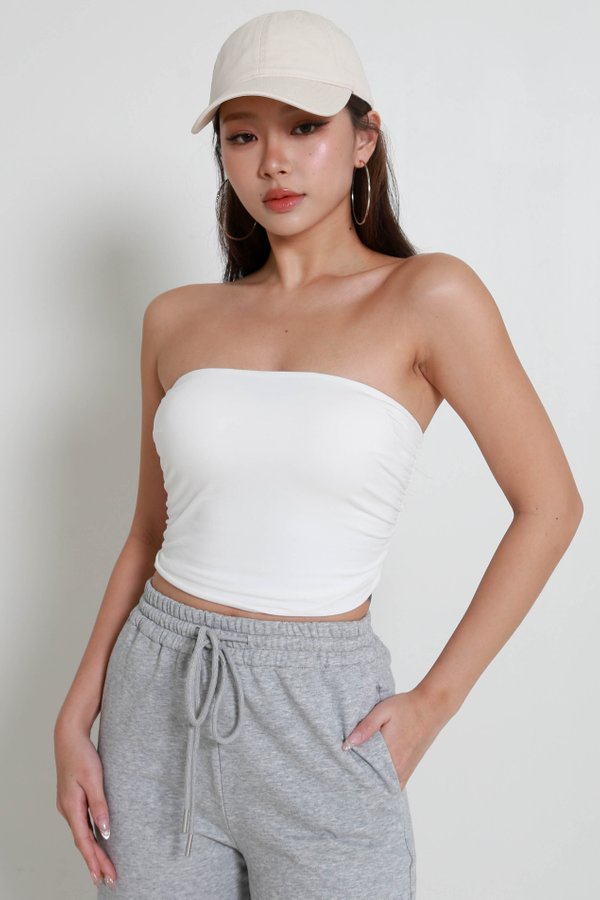 Zena Curve Ruch Tube Top (White)