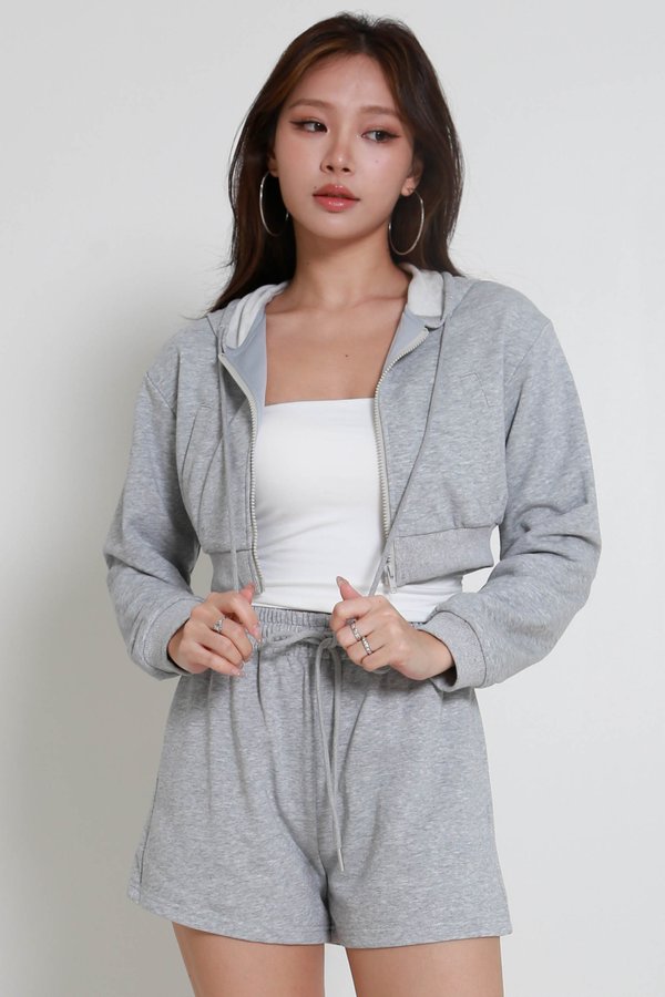 Axton Drawstring Shorts (Heather Grey)