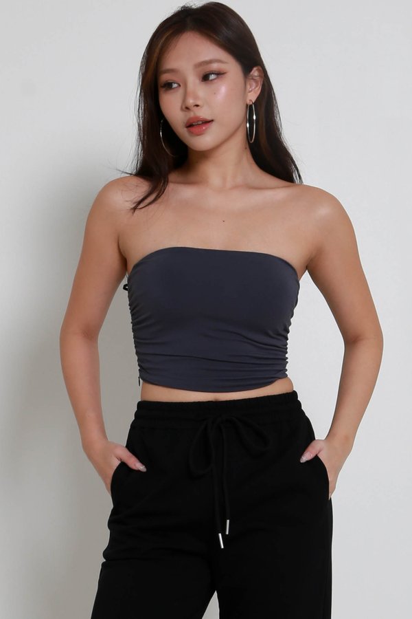 Zena Curve Ruch Tube Top (Gunmetal)