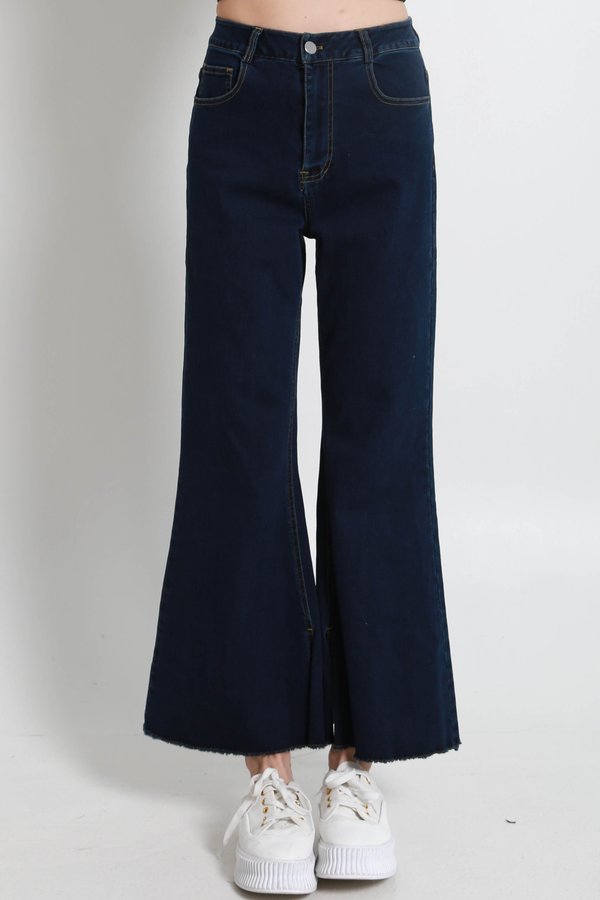 Heidi Slit Denim Jeans (Dark Wash) 