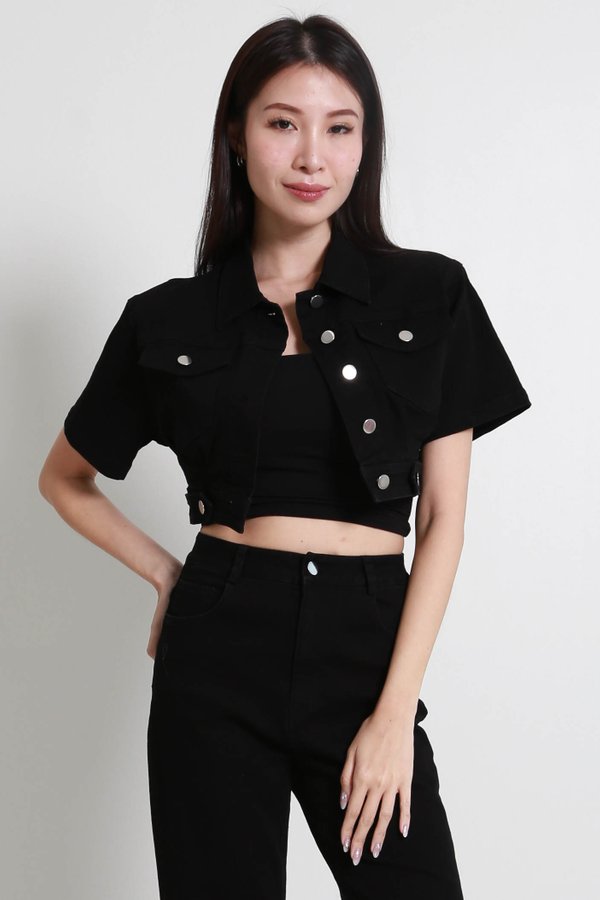 Hadley Denim Top (Black)