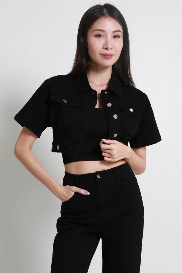 Hadley Denim Top (Black)