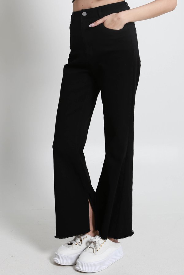 Heidi Slit Denim Jeans (Black)