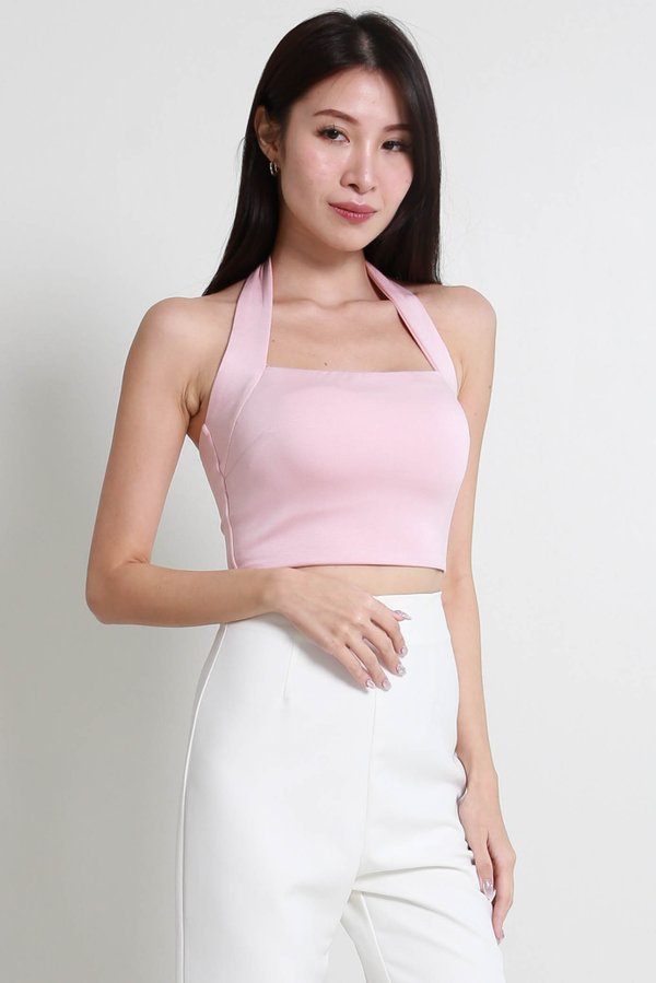 *Cloud* Gabriella Halter Top (Baby Pink)