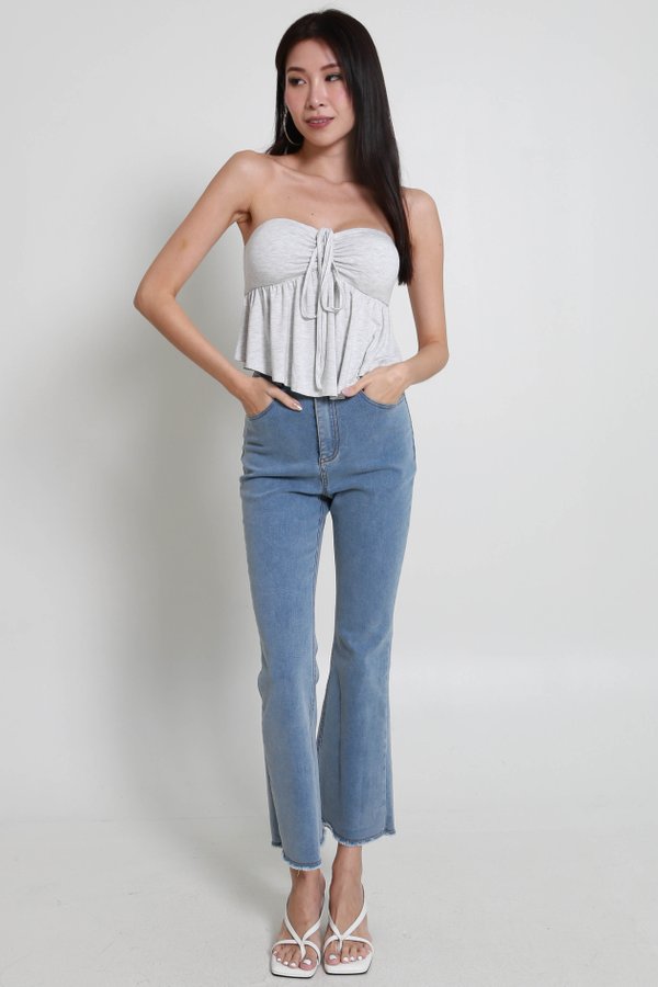 Aimee Babydoll Top (Feather Grey)