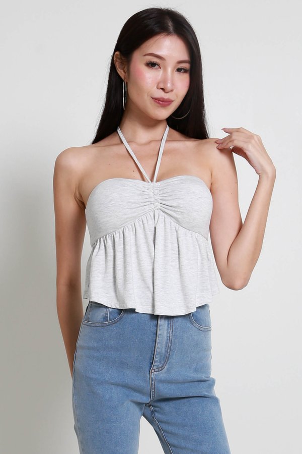 Aimee Babydoll Top (Feather Grey)