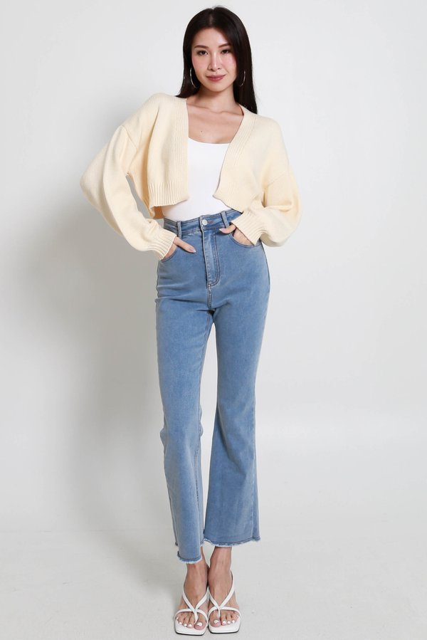Whitney Puffy Cardigan (Buttermilk)