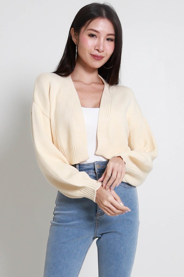 Whitney Puffy Cardigan (Buttermilk)