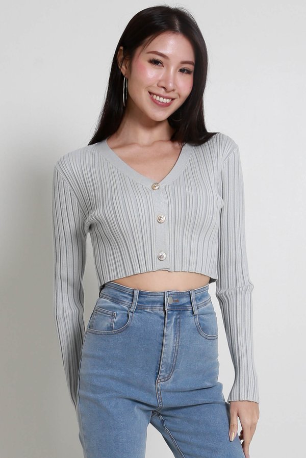 Camilla Knit Cardigan (Dusty Blue)