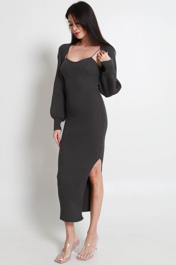 Kacey Bolero Cardigan (Gunmetal)