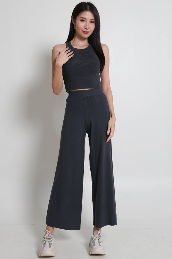 [PETITE] Fredona Knit 2Pcs Set (Gunmetal)