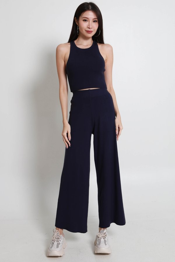 [PETITE] Fredona Knit 2Pcs Set (Navy)