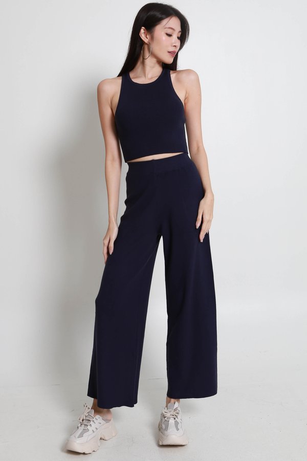 [PETITE] Fredona Knit 2Pcs Set (Navy)