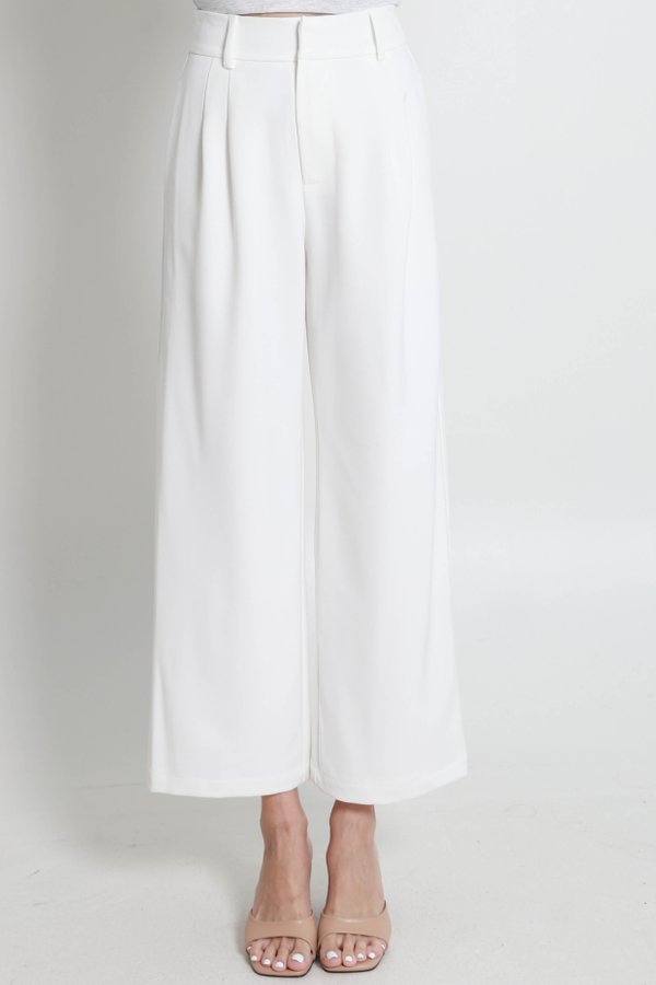 Vori Pleated Pants (White)