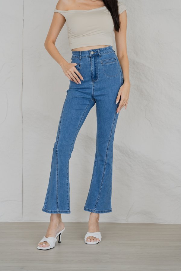 Harley Flare Denim Jeans (Mid Wash)