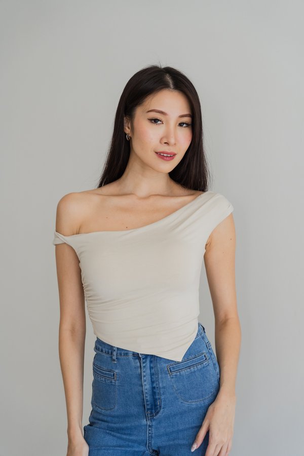 Brea Padded Twist Top (Cream)