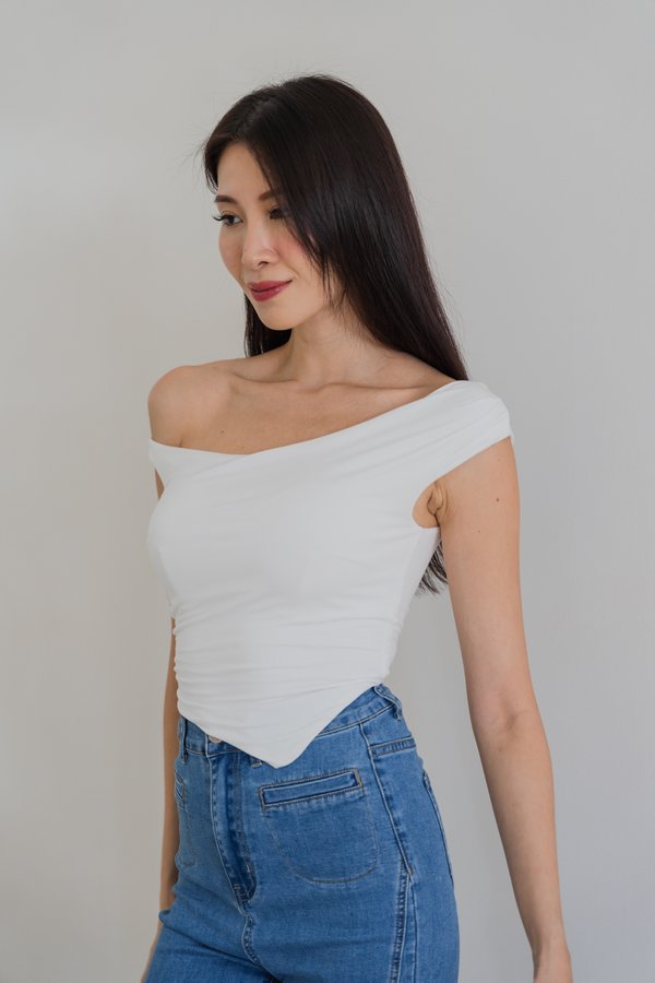 Brea Padded Twist Top (White)