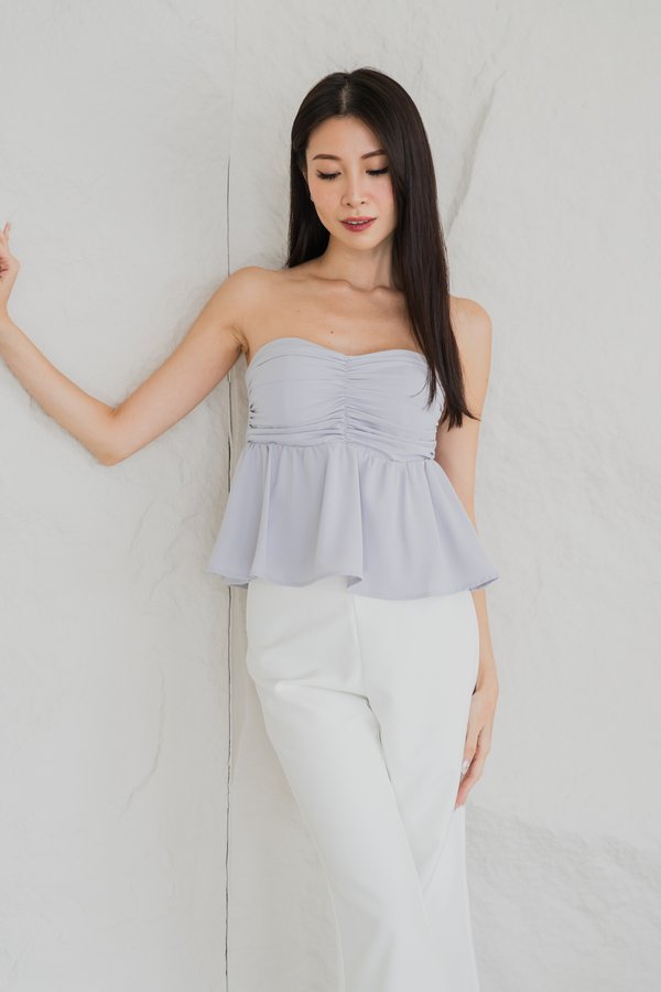 Skylar Padded Ruch Babydoll Top (Lilac)