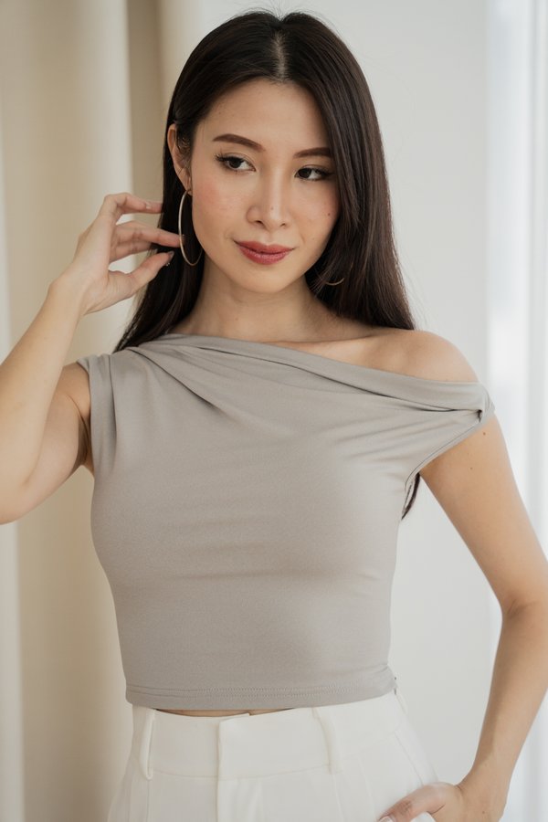 Zaria Off Shoulder Top (Grey) Zaria Off Shoulder Top (Grey)