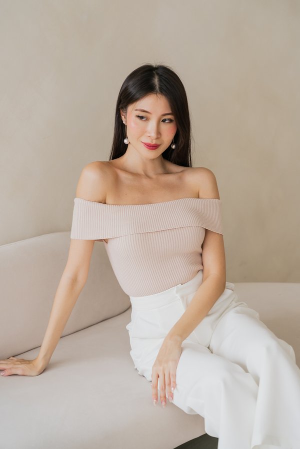 Valia Off Shoulder Knit Top (Pink) Valia Off Shoulder Knit Top (Pink)