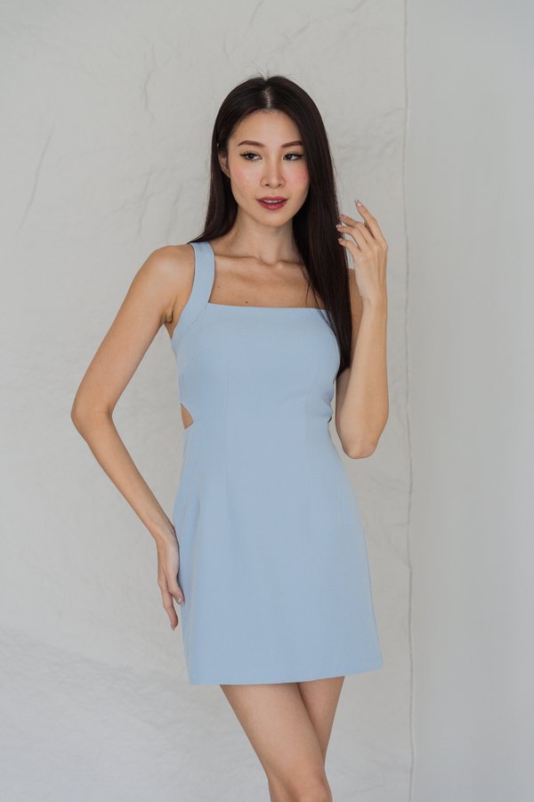 Lexley Padded Cutout Romper Dress (Baby Blue) Lexley Padded Cutout Romper Dress (Baby Blue)