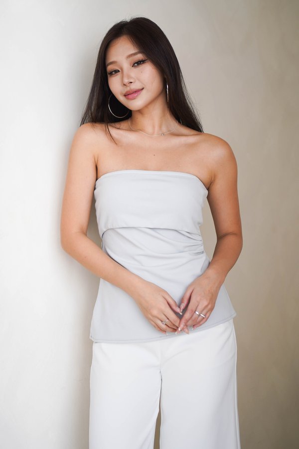 Claire Padded Tube Top (Greyish Blue)